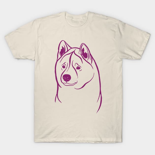 American Akita (Lilac and Plum) T-Shirt by illucalliart